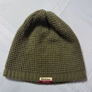 Barbour Khaki Waffle Knit Beanie